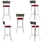 Kit De Mesa Bistrô Com Tampo De Vidro Redondo 4 Banquetas Em