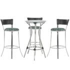 Kit De Mesa Bistrô Com Tampo De Vidro Redondo 4 Banquetas Em