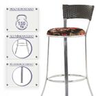 Kit De Mesa Bistrô Com Tampo De Vidro Redondo 4 Banquetas Em