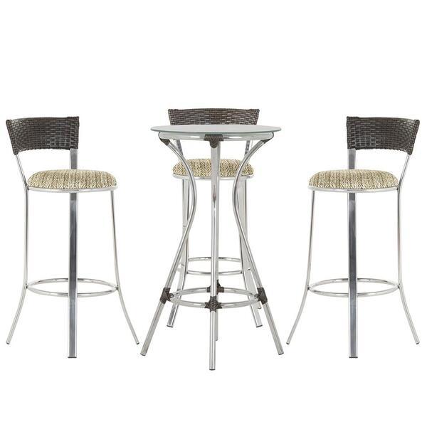 Kit De Mesa Bistrô Com Tampo De Vidro Redondo 4 Banquetas Em