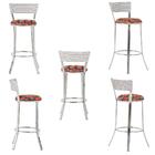 Kit De Mesa Bistrô Com Tampo De Vidro Redondo 4 Banquetas Em