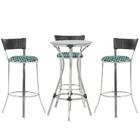 Kit De Mesa Bistrô Com Tampo De Vidro Redondo 4 Banquetas Em