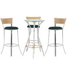 Kit De Mesa Bistrô Com Tampo De Vidro Redondo 4 Banquetas Em