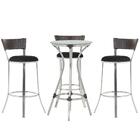 Kit De Mesa Bistrô Com Tampo De Vidro Redondo 4 Banquetas Em