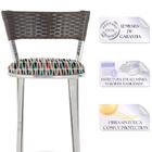 Kit De Mesa Bistrô Com Tampo De Vidro Redondo 4 Banquetas Em