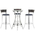 Kit De Mesa Bistrô Com Tampo De Vidro Redondo 4 Banquetas Em