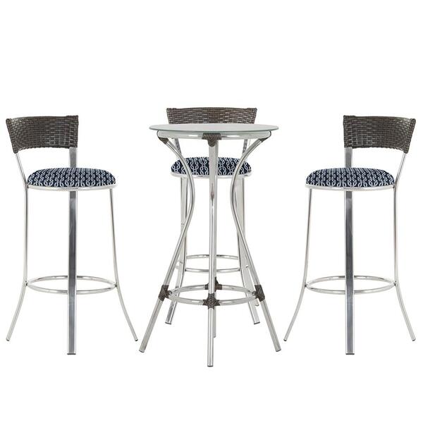 Kit De Mesa Bistrô Com Tampo De Vidro Redondo 4 Banquetas Em