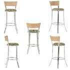 Kit De Mesa Bistrô Com Tampo De Vidro Redondo 4 Banquetas Em