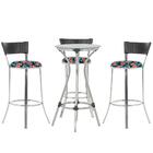 Kit De Mesa Bistrô Com Tampo De Vidro Redondo 4 Banquetas Em