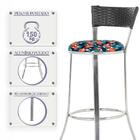 Kit De Mesa Bistrô Com Tampo De Vidro Redondo 4 Banquetas Em