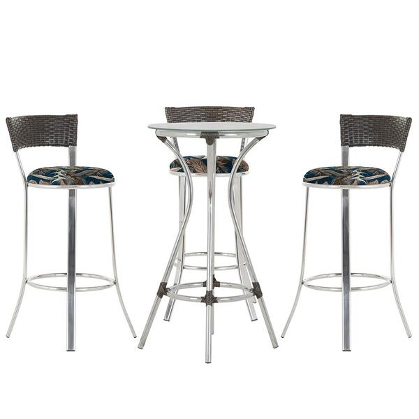 Kit De Mesa Bistrô Com Tampo De Vidro Redondo 4 Banquetas Em