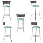 Kit De Mesa Bistrô Com Tampo De Vidro Redondo 4 Banquetas Em