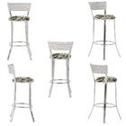 Kit De Mesa Bistrô Com Tampo De Vidro Redondo 4 Banquetas Em