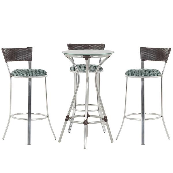 Kit De Mesa Bistrô Com Tampo De Vidro Redondo 4 Banquetas Em