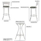 Kit De Mesa Bistrô Com Tampo De Vidro Redondo 4 Banquetas Em