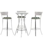 Kit De Mesa Bistrô Com Tampo De Vidro Redondo 4 Banquetas Em