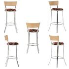 Kit De Mesa Bistrô Com Tampo De Vidro Redondo 4 Banquetas Em