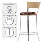 Kit De Mesa Bistrô Com Tampo De Vidro Redondo 4 Banquetas Em