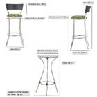 Kit De Mesa Bistrô Com Tampo De Vidro Redondo 4 Banquetas Em