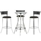 Kit De Mesa Bistrô Com Tampo De Vidro Redondo 4 Banquetas Em