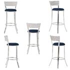 Kit De Mesa Bistrô Com Tampo De Vidro Redondo 4 Banquetas Em