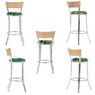 Kit De Mesa Bistrô Com Tampo De Vidro Redondo 4 Banquetas Em