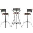 Kit De Mesa Bistrô Com Tampo De Vidro Redondo 4 Banquetas Em