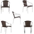 Kit De Mesa Com 4 Cadeiras Em Aluminio E Fibra (cadeiras Toqu