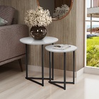 Kit De Mesinha Redonda Jade Pé De Aço Estilo Moderno Luxo