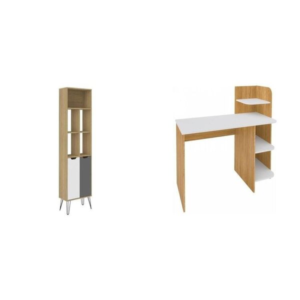 Kit De Móveis Para Escritório Escrivaninha Link Com Estante E