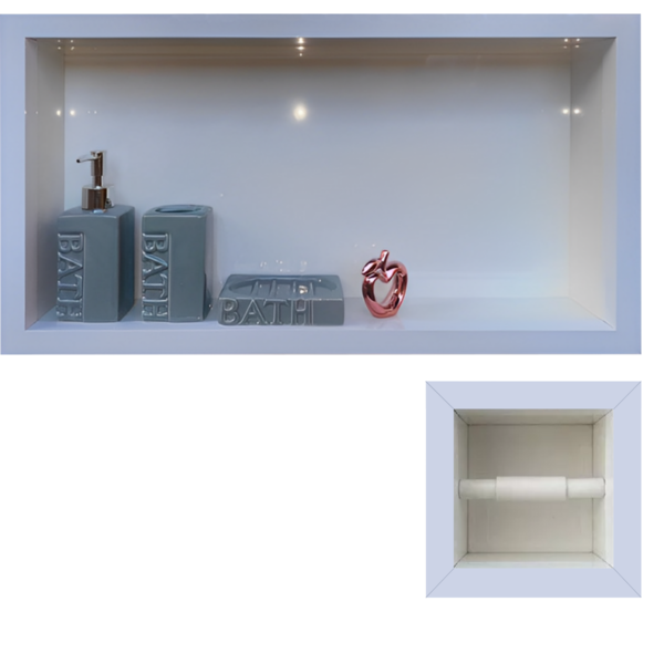 Kit de Nicho Para Banheiro com Porta Papel Higiênico Porcelan