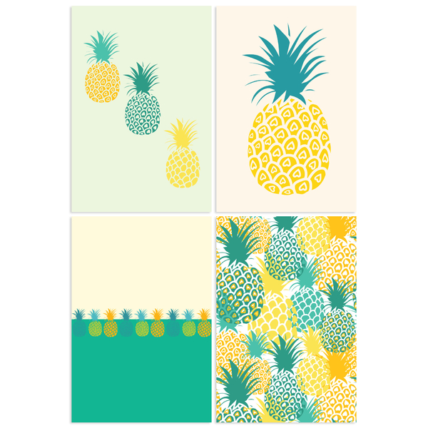 Kit de Placas Abacaxi Mesclados 4un 20x30cm