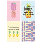 Kit de Placas Decorativas Abacaxi 4un 20x30cm