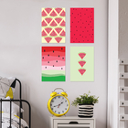 Kit de Placas Decorativas Melancias 4un 30x40cm