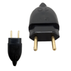 Kit De Plugue Macho Chato Com 10 Unidades 10a Na Cor Preta