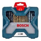 Kit De Pontas E Brocas Titânio Bosch X-line Azul 30 Peças