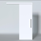 Kit de Porta de Correr com Folha de Porta Lisa Madeira Pintura UV Branco 2,10x0,92m e Trilho em Laca Branco Artens