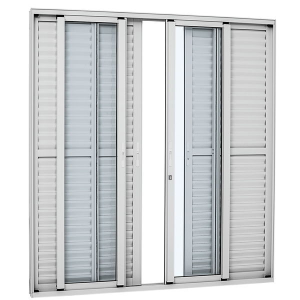 Kit de Porta Montada Balcão Lisa de Alumínio 2,16x2,00m Sasazaki