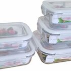 Kit De Potes Herméticos De Vidro Retangulares, Com Tampa Clic