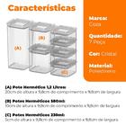 Kit De Potes Herméticos Organizadores Empilháveis Modo 7 Peça