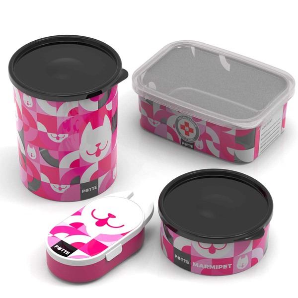 Kit De Potes Para Pet Ração Snack Marmipet 4 Peças