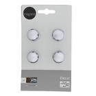 Kit de Puxadores Botão para Móveis 22mm Prata Cromado 4 peças