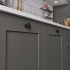 Kit de Puxadores Botão para Móveis 30,5mm Preto Pintado 2 peças