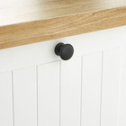 Kit de Puxadores Botão para Móveis 30,5mm Preto Pintado 2 peças