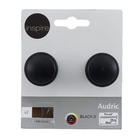 Kit de Puxadores Botão para Móveis 30,5mm Preto Pintado 2 peças