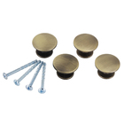 Kit de Puxadores Botão para Móveis 30mm Ouro Velho Antique 4 peças