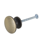 Kit de Puxadores Botão para Móveis 30mm Ouro Velho Antique 4 peças