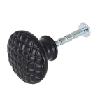 Kit de Puxadores Botão para Móveis 31mm Preto Pintado 4 peças