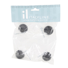 Kit de Puxadores Botão para Móveis 31mm Preto Pintado 4 peças