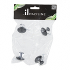 Kit de Puxadores Botão para Móveis 33mm Preto Pintado 4 peças